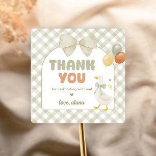 One Silly Goose Spring Birthday Square Sticker