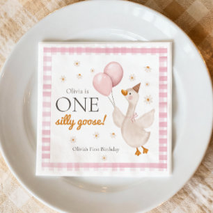 One Silly Goose Spring Party Farm First Birthday Napkin