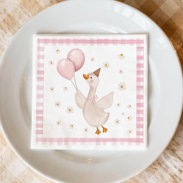 One Silly Goose Spring Party Farm First Birthday Napkin (Creator Uploaded)