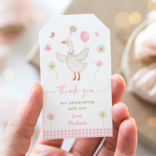 One Silly Goose Spring Pink Daisy Birthday Gift Tags
