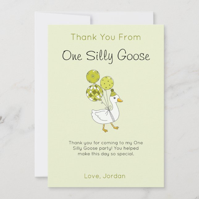 One Silly Goose Thank You Card (Front)