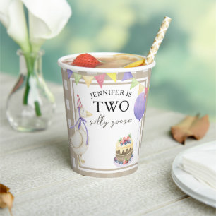 One Silly Goose Two Birthday Party Paper Cups