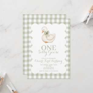 One Silly Goose Vintage Daisy Birthday Invitation