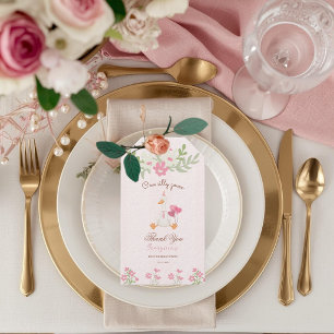 One Silly Goose Vintage Pink Duck 1st Birthday  Gift Tags