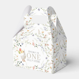 One Silly Goose Wildflower Floral 1st Birthday Favour Box
