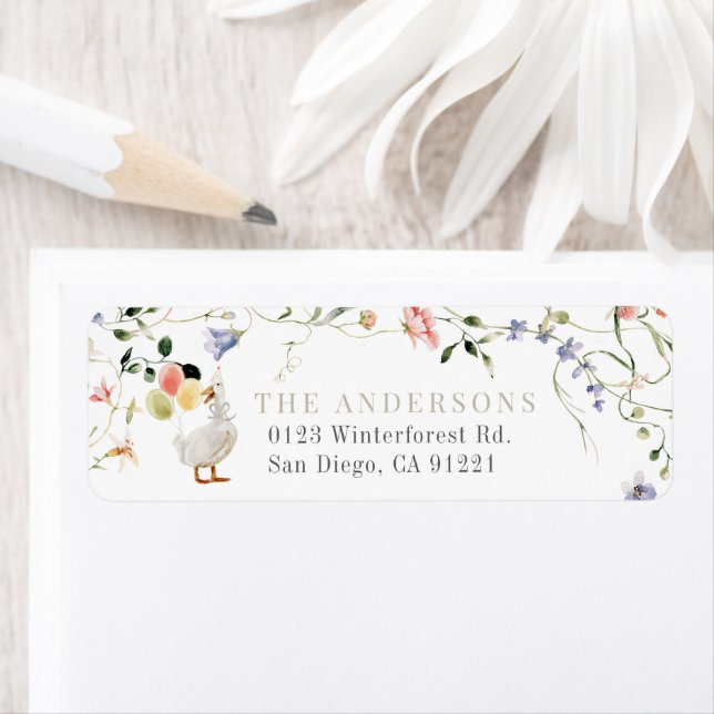 One Silly Goose Wildflower Floral Return Address (Insitu)