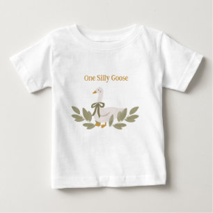 One Silly Goose with Sunflowers Cute Baby T-Shirt