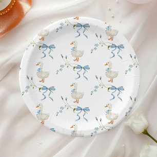 One Silly Little Goose Birthday Watercolor Paper Plate