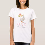 One Silly Mama Goose Pink 1st Birthday T-Shirt<br><div class="desc">This cute "one silly mama" mum's t-shirt features a goose with a party hat and balloons. Personalise it for your needs. You can find matching products at my store.</div>