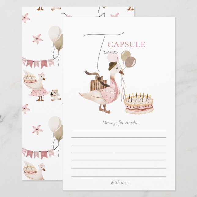 One Silly Vintage Birthday Goose Time Capsule (Front/Back)