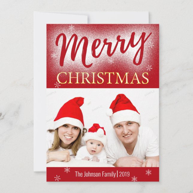 One Single Photo Christmas Holidays Greeting Card (Front)