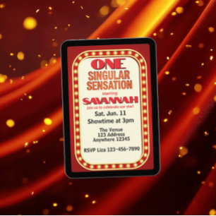 One Singular Sensation, Broadway 1st Birthday Invitation