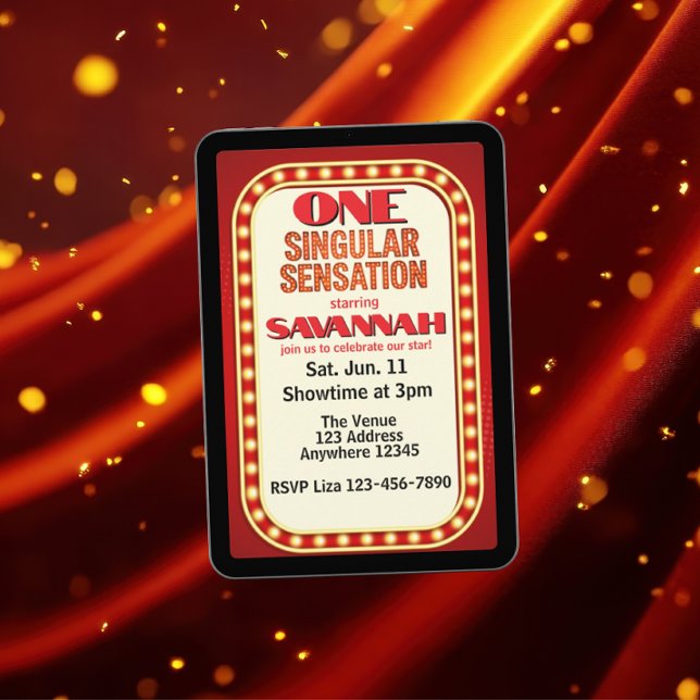 One Singular Sensation, Broadway 1st Birthday Invitation (Creator Uploaded)