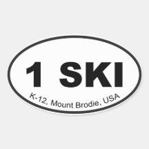One Ski Euro Sticker