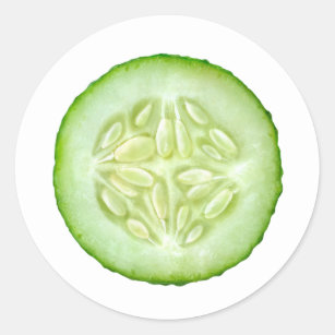 One slice of cucumber classic round sticker