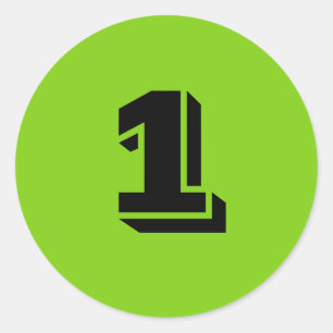 One Small Round Green Number Stickers by Janz