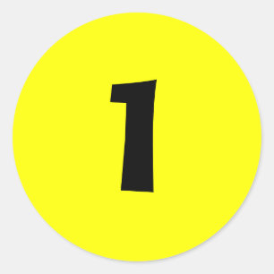 One Small Round Yellow Number Stickers by Janz