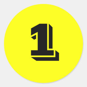 One Small Round Yellow Number Stickers by Janz