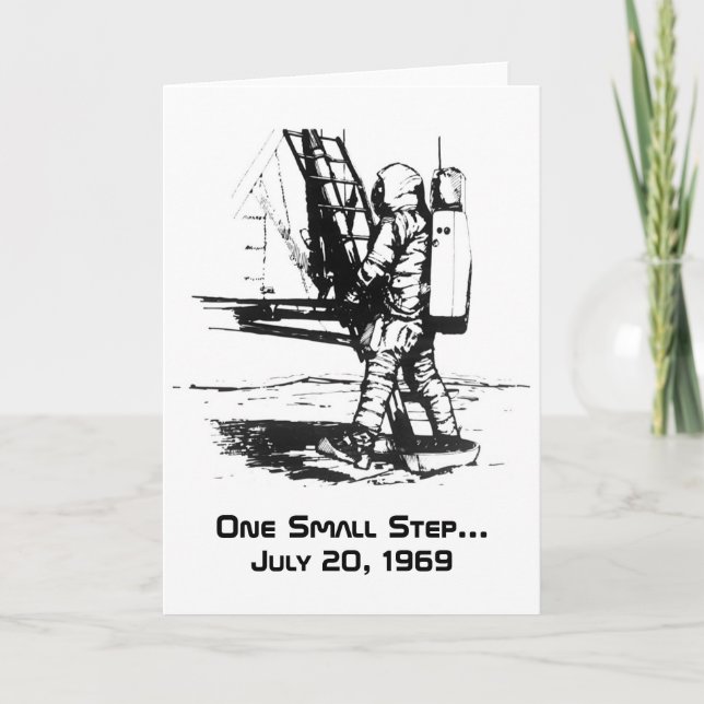 One Small Step Apollo 11 Moon Landing Card (Front)
