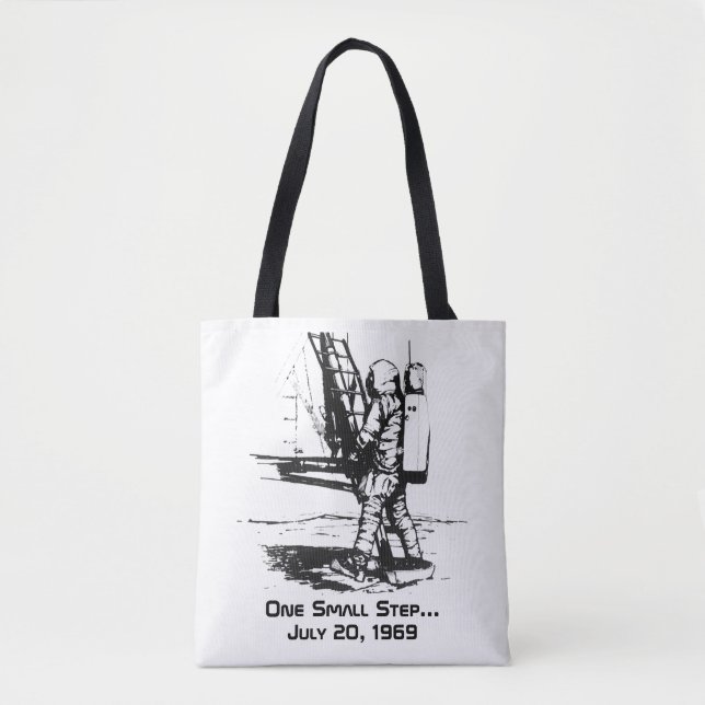 One Small Step Apollo 11 Moon Landing Tote Bag (Front)