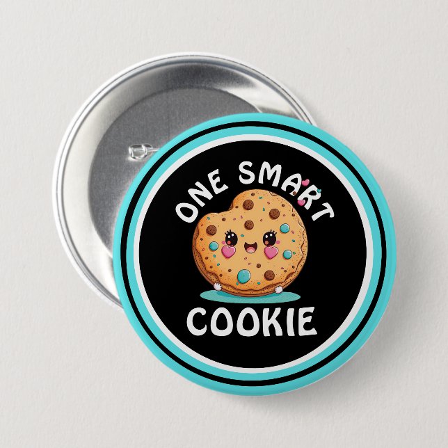 One smart cookie  7.5 cm round badge (Front & Back)