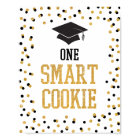One Smart Cookie Black & Gold Graduation Sign