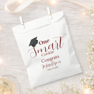 One smart cookie  burgundy graduation party favour bags