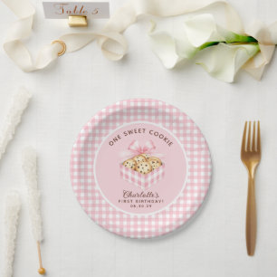 One Smart Cookie Girls First Birthday Paper Plate
