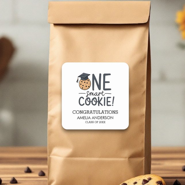One Smart Cookie Graduation Class of Cookies Square Sticker (Creator Uploaded)