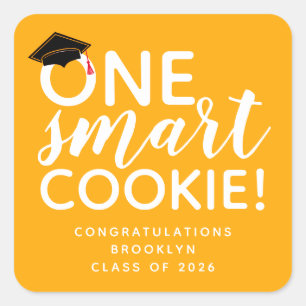 One Smart Cookie Graduation Favour Square Sticker