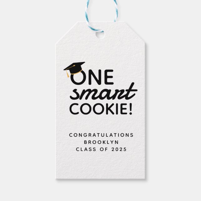 One Smart Cookie Graduation Gift Tags (Front)