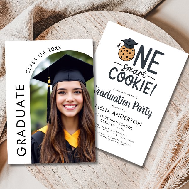 One Smart Cookie Graduation Party Arch Photo Invitation (Creator Uploaded)