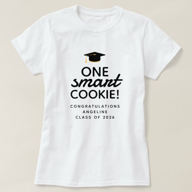 One Smart Cookie Graduation Party Celebration T-Shirt (Design Front)