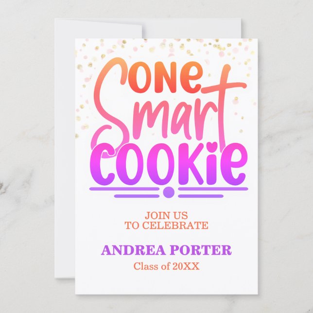 One Smart Cookie Graduation Party Invitation (Front)
