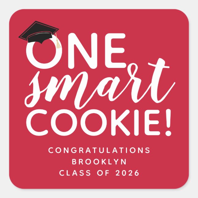One Smart Cookie Graduation  Square Sticker (Front)