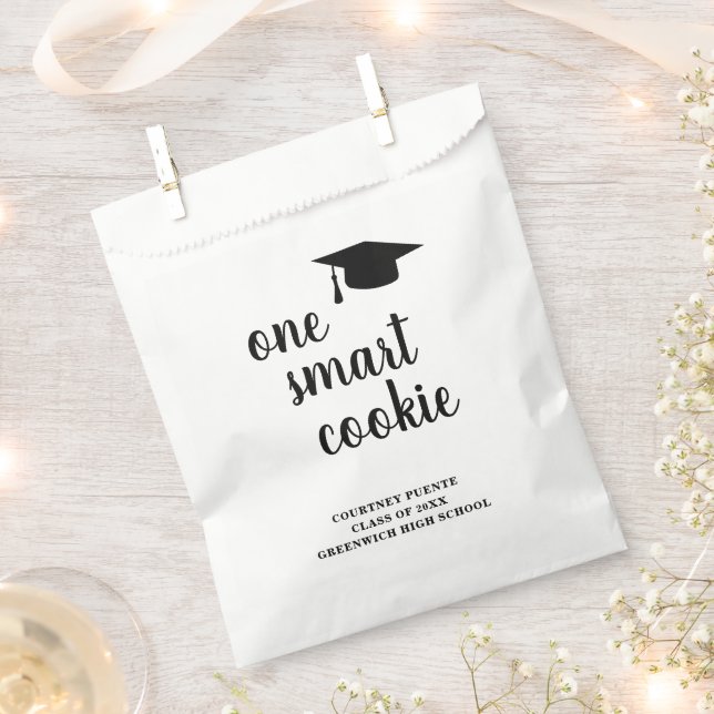 One Smart Cookie Mortar Board Modern Graduation Favour Bags (Clipped)