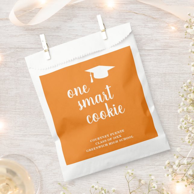 One Smart Cookie Mortar Board Modern Graduation Favour Bags (Clipped)
