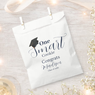 One smart cookie  navy blue graduation party favour bags