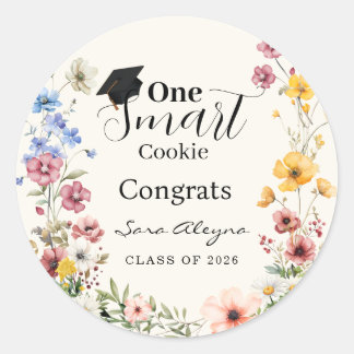 One smart cookie Thank you Graduation Favours  Cla Classic Round Sticker