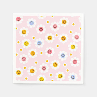 One Smile First Birthday Daisy Pastel Girls Napkin