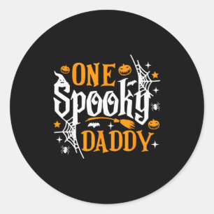 One Soky Daddy Funny Halloween Family Matching  Classic Round Sticker