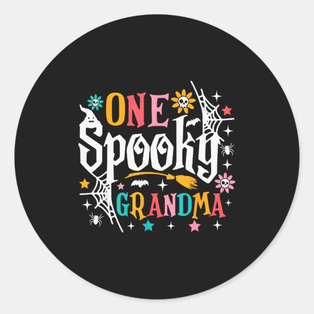One Soky Grandma Shirt Funny Halloween Soky Grandm Classic Round Sticker (Front)