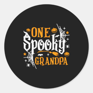 One Soky Grandpa Shirt Funny Halloween Matching Fa Classic Round Sticker