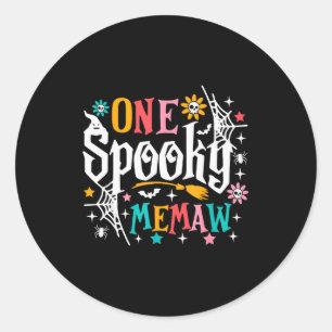 One Soky Memaw Shirt Funny Halloween Soky Grandma  Classic Round Sticker