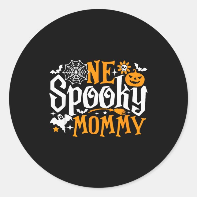 One Soky Mommy Funny Halloween Family Matching  Classic Round Sticker (Front)