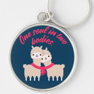 One Soul in Two Bodies Llama Keychain Gift