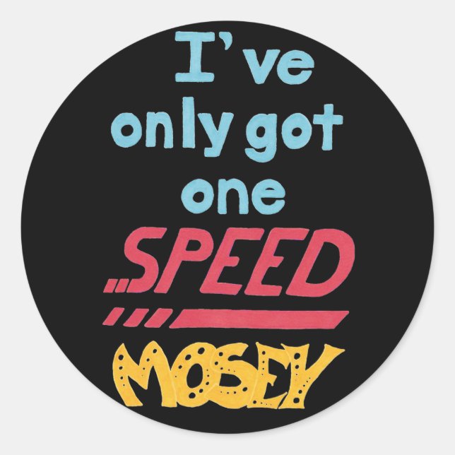 One Speed Classic Round Sticker (Front)