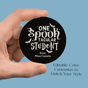One Spooktacular Student Halloween Teacher Reward Classic Round Sticker