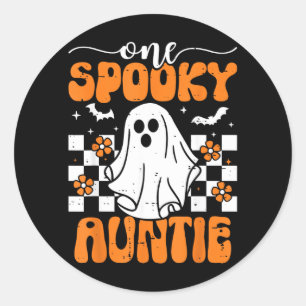 One Spooky Auntie Matching Family Halloween Classic Round Sticker