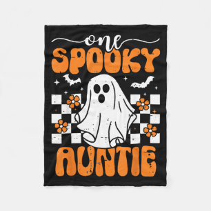 One Spooky Auntie Matching Family Halloween Fleece Blanket